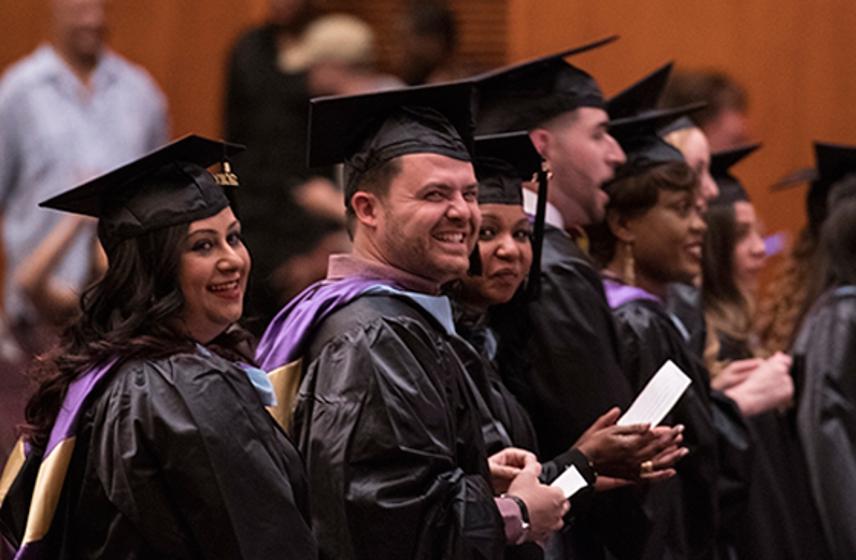 AU-NYC graduates at their Commencement ceremony